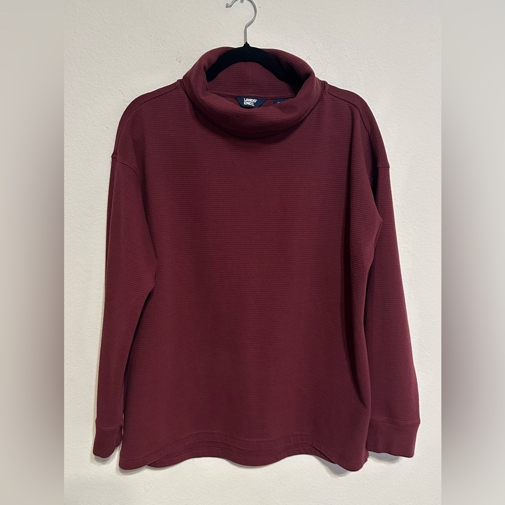Lands' End Men's Turtleneck Sweater - Deep Red
